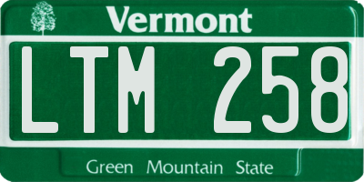 VT license plate LTM258