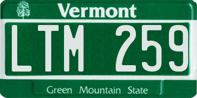 VT license plate LTM259
