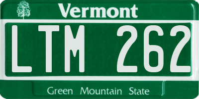 VT license plate LTM262