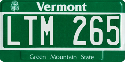 VT license plate LTM265