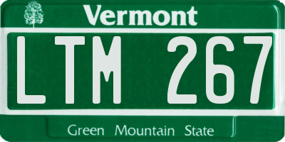 VT license plate LTM267