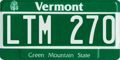 VT license plate LTM270