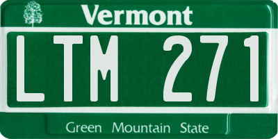 VT license plate LTM271