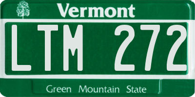 VT license plate LTM272