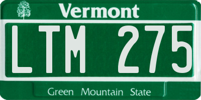 VT license plate LTM275