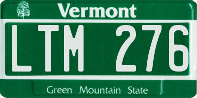 VT license plate LTM276