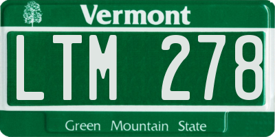 VT license plate LTM278