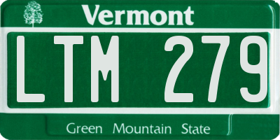 VT license plate LTM279