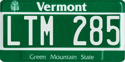VT license plate LTM285
