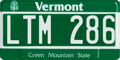 VT license plate LTM286