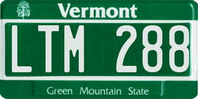 VT license plate LTM288