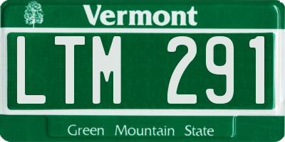 VT license plate LTM291