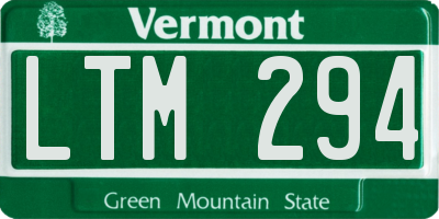VT license plate LTM294