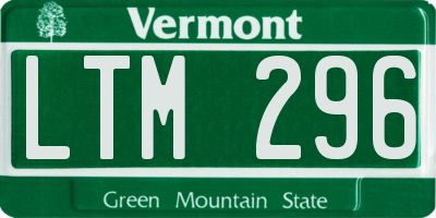 VT license plate LTM296