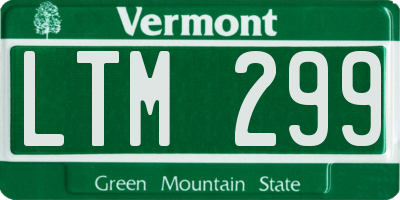 VT license plate LTM299