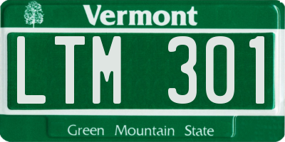 VT license plate LTM301