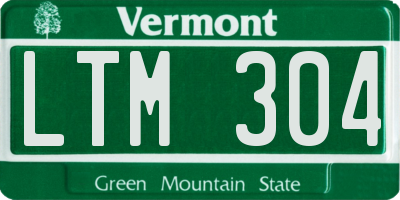 VT license plate LTM304