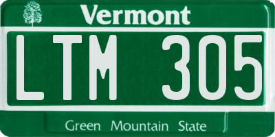 VT license plate LTM305