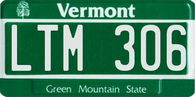 VT license plate LTM306