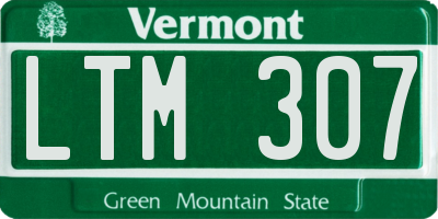 VT license plate LTM307