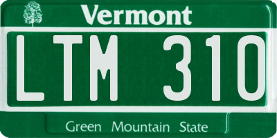 VT license plate LTM310