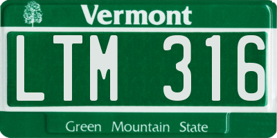 VT license plate LTM316