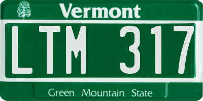 VT license plate LTM317