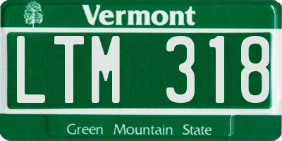 VT license plate LTM318