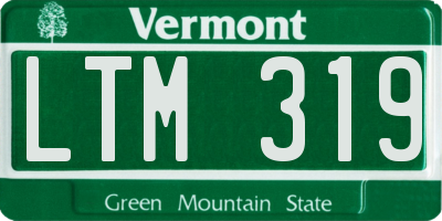 VT license plate LTM319