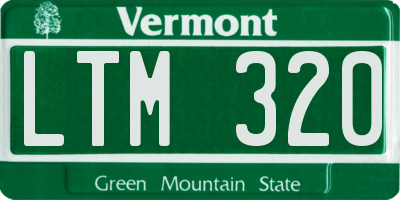 VT license plate LTM320