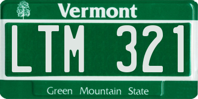 VT license plate LTM321