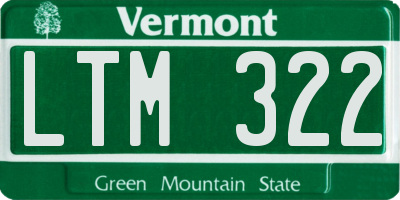 VT license plate LTM322