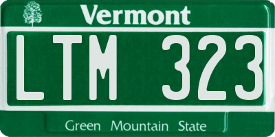 VT license plate LTM323