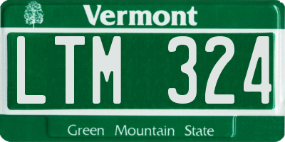 VT license plate LTM324