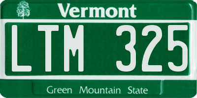 VT license plate LTM325