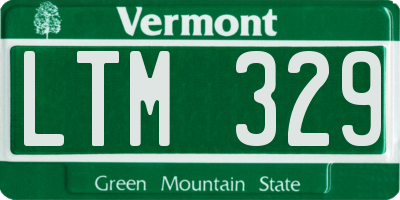 VT license plate LTM329
