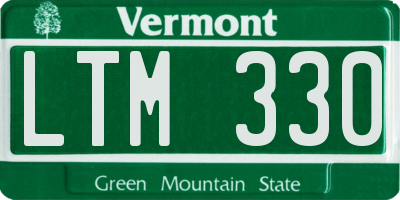 VT license plate LTM330