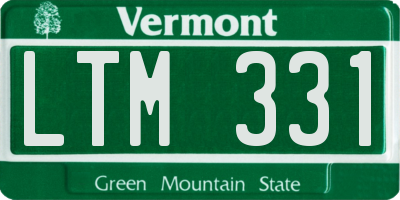 VT license plate LTM331