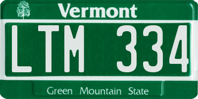 VT license plate LTM334