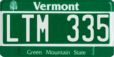 VT license plate LTM335