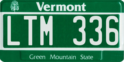 VT license plate LTM336