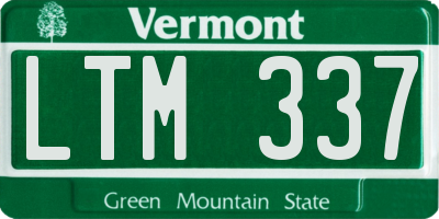 VT license plate LTM337
