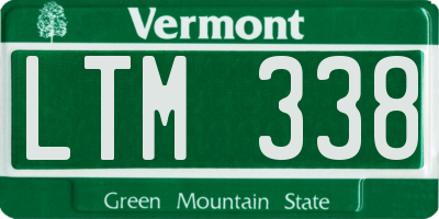 VT license plate LTM338