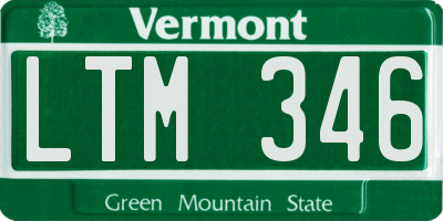 VT license plate LTM346