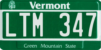 VT license plate LTM347