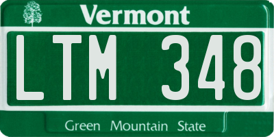 VT license plate LTM348