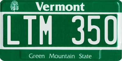 VT license plate LTM350