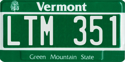 VT license plate LTM351