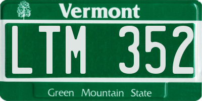 VT license plate LTM352