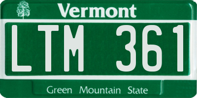 VT license plate LTM361